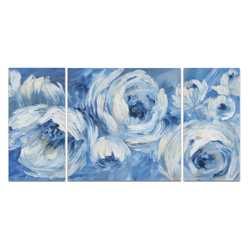 Large Blue and White Contemporary Canvas Wall Art