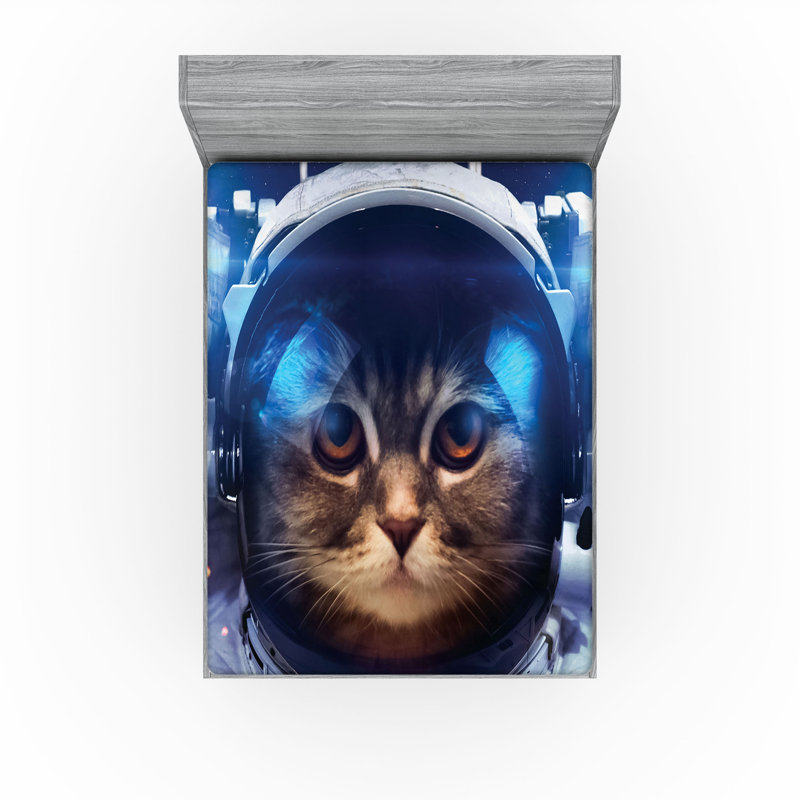 Multicolore Felline Astronaut, Drap-housse de taille très grand