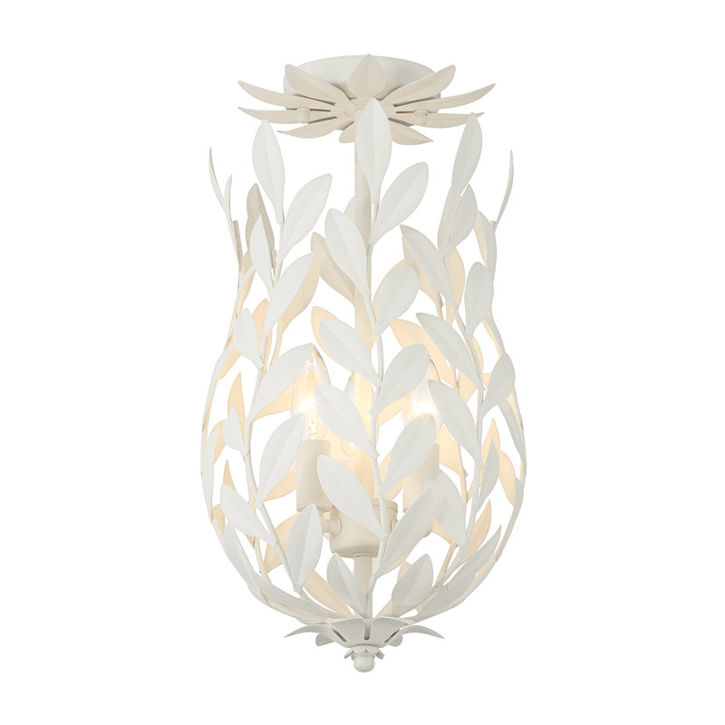 Taliaferro 3 Light Matte Semi Flush Mount, White