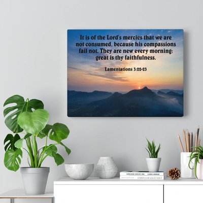 Great Is Thy Faithfulness Lamentations 3: 22-23 KJV, décoration murale chrétienne