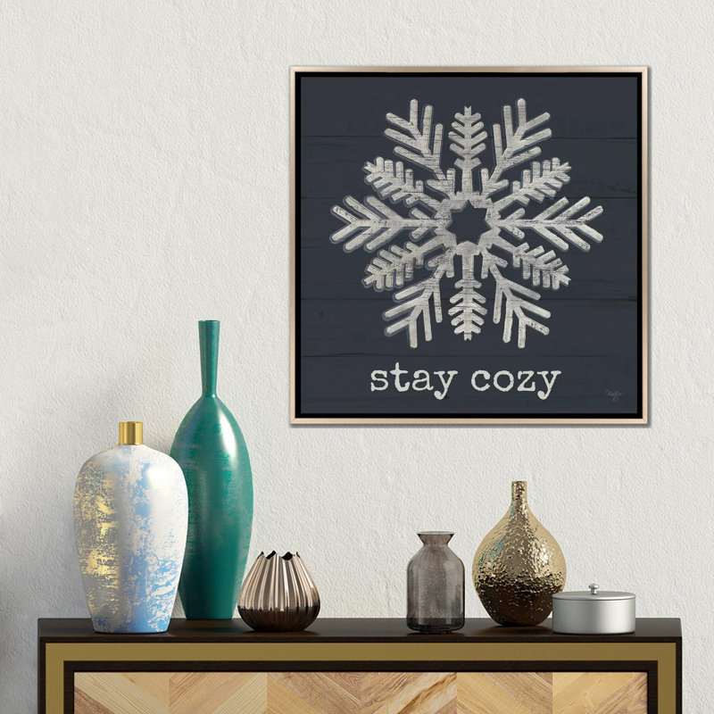 «Stay Cozy Snowflake», reproduction d'art sur toile encadrée, H 18 po x l 18 po, Impression encadrée sans passe-partout