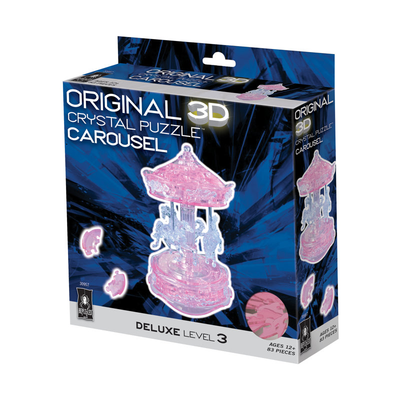 Carrousel en cristal 3D, Rose