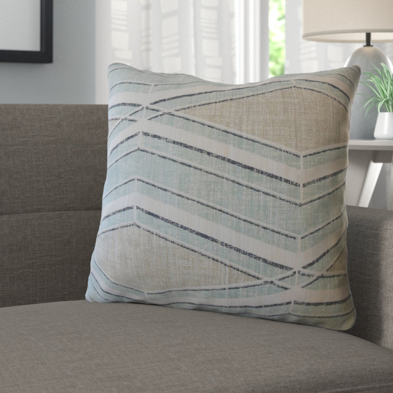 Kaiyo Chevron Down Reversible Throw Pillow, Harbor, 24" x 24"