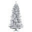 Vickerman 7.5' x 48" Flocked Slim Alaskan Artificial Unlit Christmas Tree with 1088 FlockedClassic PVC Tipsand Folding Metal Tree Stand. Assembly is required.-2056328337-2056328349-2056328346