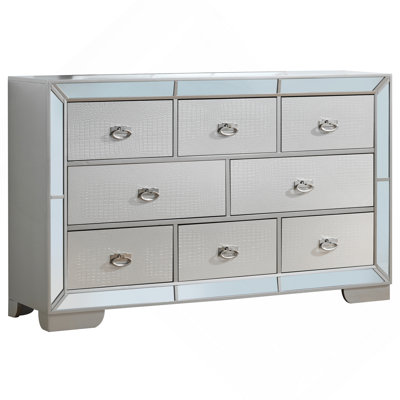 Commode de rangement élégante à champagne argenté