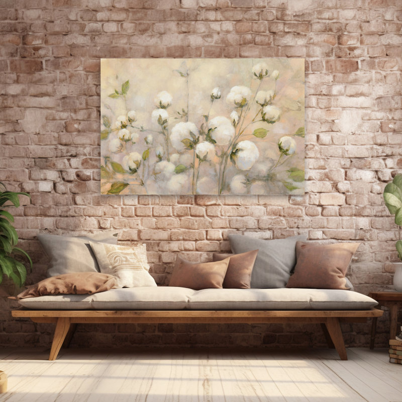 Contemporary Cotton Field, 60" H x 40" W