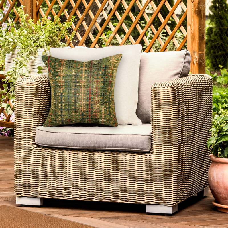 Marina Geometric Indoor/Outdoor Throw Pillow, Green