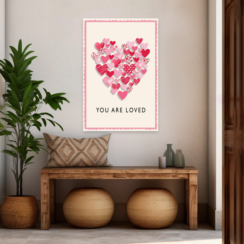 Art mural abstrait fantaisiste You Are Love, H 48 po x l 32 po