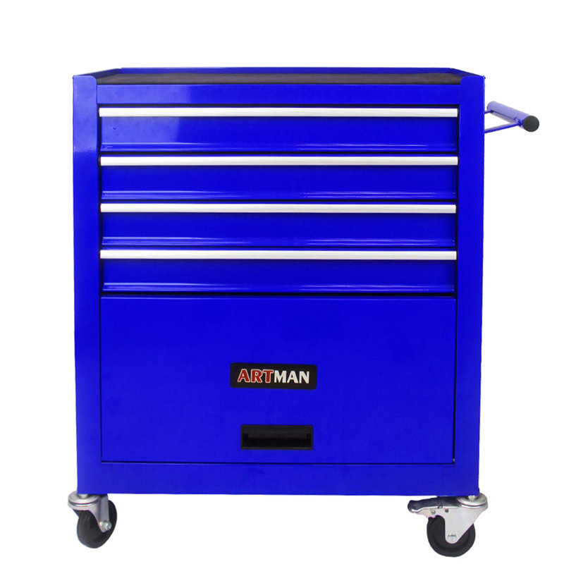 Chariot à outils multifonctionnel avec 4 roulettes, Bleu