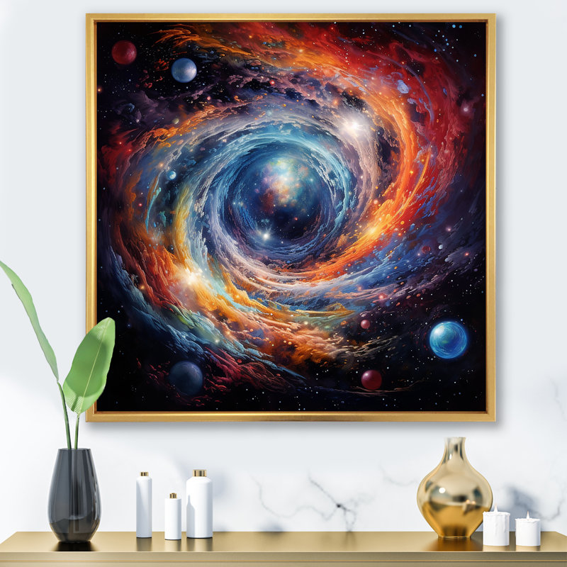 Heavenly Space Astrology - Astrology, art mural, H 30 po x l 30 po x P 1 po, Cadre flottant doré