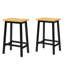 De 2 tabourets de cuisine en bois massif noir, hauteur 25,6 po, avec repose-pieds, chic pour et salle à manger 2-121593284