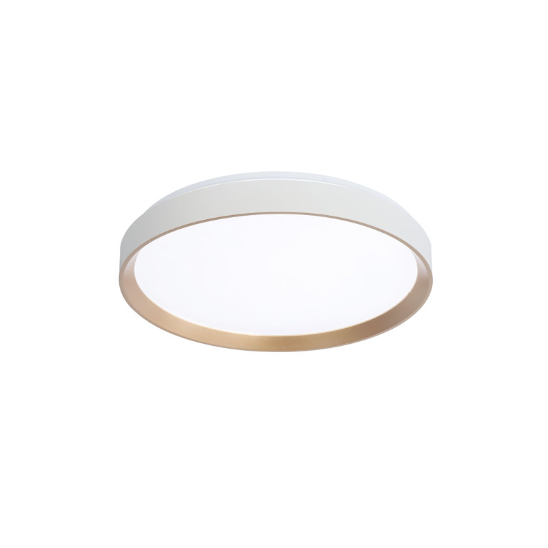 Hudson 5CCT LED 15″ Flush Mount, Gold/Matte White, 3.25" H x 14.9" W x 14.9" D