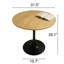 Table de salle à manger 4 places ronde, style moderne Mid-Century 31,5, plateau en panneau de fibres à densité moyenne avec finition naturelle organique, base en acier piédestal