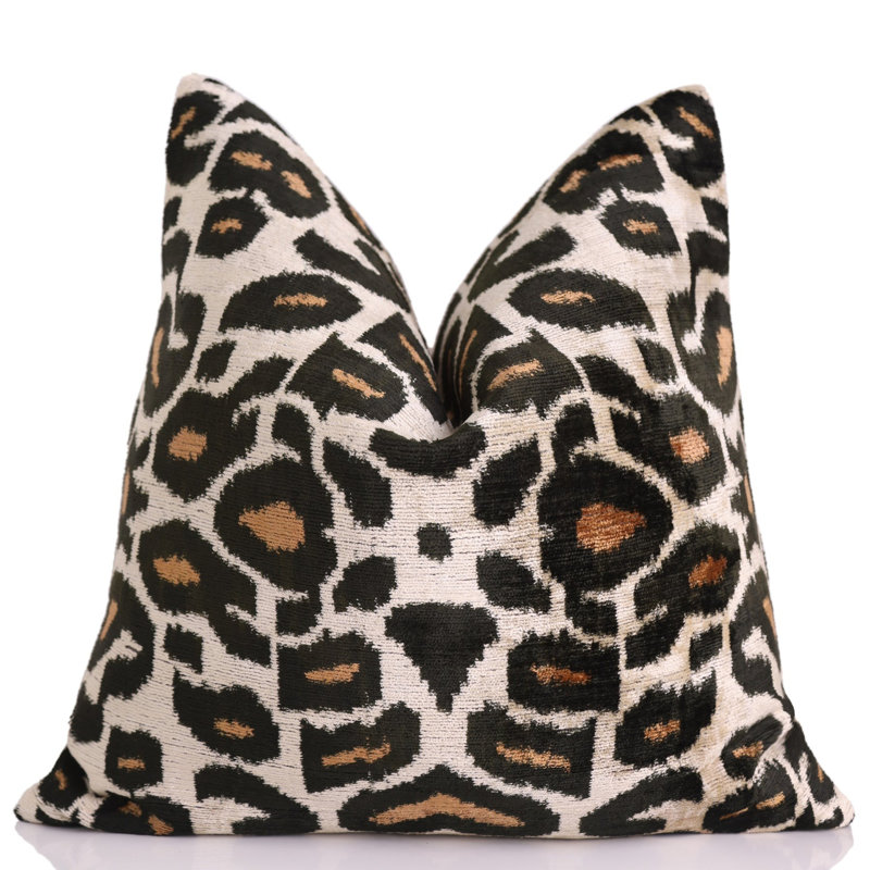 Leopard Pattern Velvet Pillow - 16X16 In