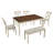 Deral 6-Piece Farmhouse Solid Wood Dining Table Set with Bench, Brown&Beige-1654916442