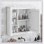 Armoire à pharmacie murale ou à encastrer en métal durable avec miroir et porte à fermeture lente-1313353924