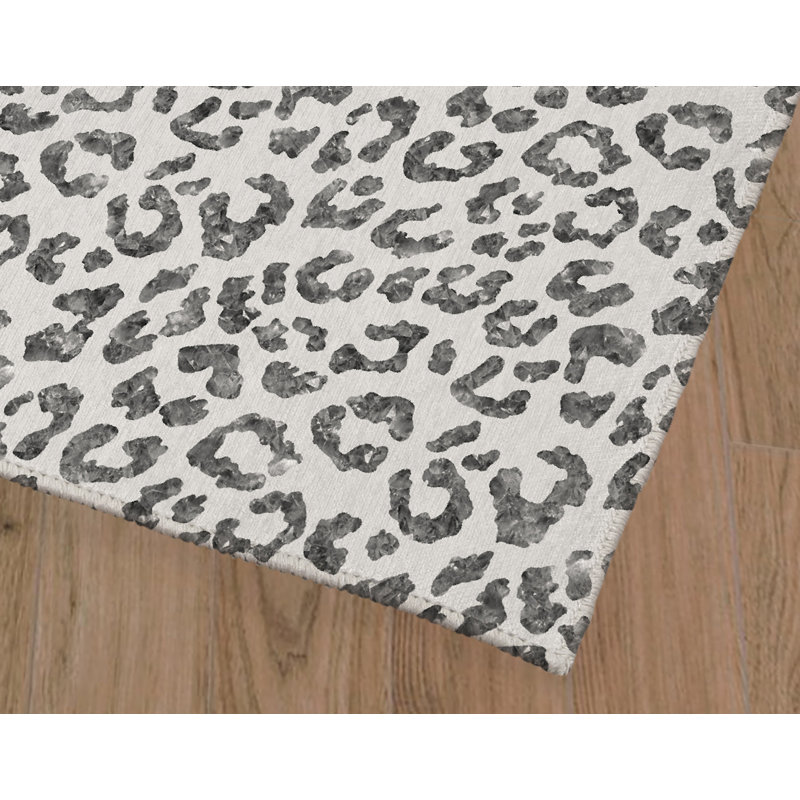 Light Leopard Low Pile Carpet Straight Rectangular Chair Mat, 0.08" H x 72" W x 48" D