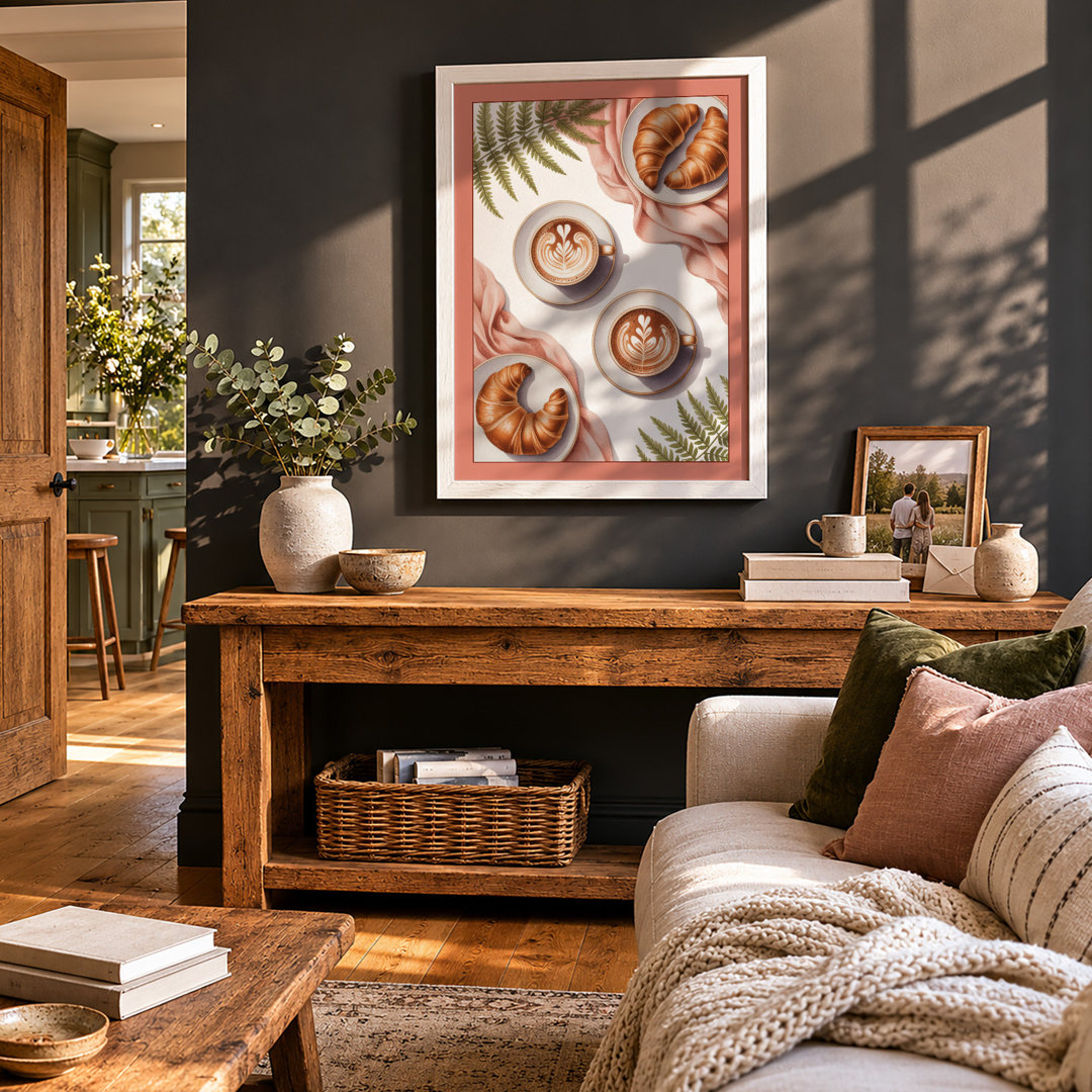 Coffee and Croissants Modern - Framed Print
