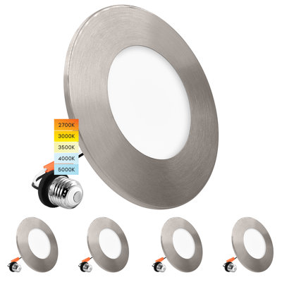4'' 7.5 Watt Dimmable LED Retrofit Recessed Lighting Kit