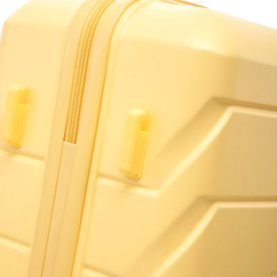 20 po / 24 po / 28 po 3 pièces / ensemble en valise à roulettes ABS, couleur assortie, avec serrure à combinaison (jaune)