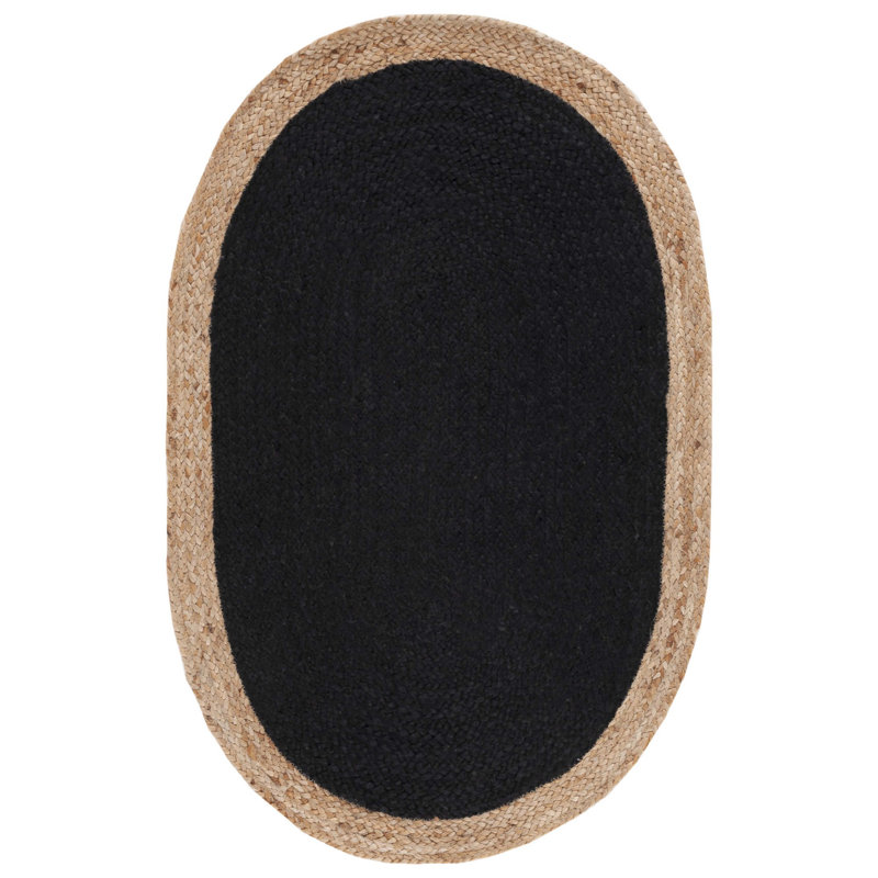 Tapis noir / naturel Natural Fiber 801, Ovale 2 pi 6 po x 4 pi