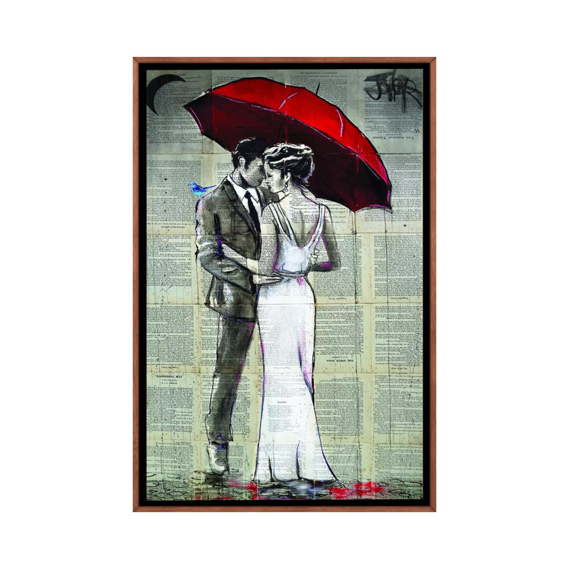 " Rainy Moon " by Loui Jover, Classic Wood Framed, No Mat, 40" H x 26" W x 1.5" D