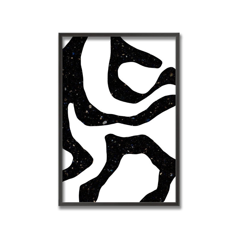 Abstract Black Gems by  - Picture Frame Painting on Paper, 24" H x 16" W