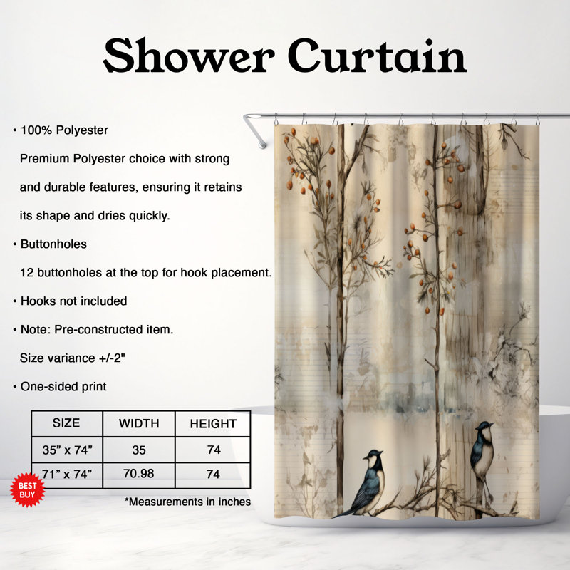 Rideau de douche Snow-Laden Trees - Premium, H 74 po x l 71 po