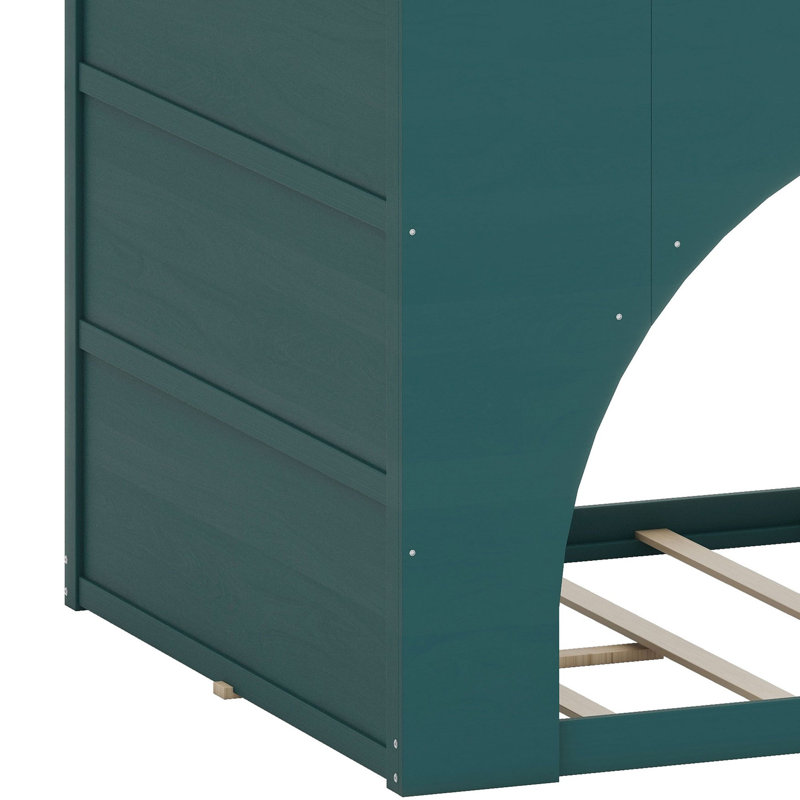 Lit superposé avec éclairage DEL modulaire et silhouette semi-circulaire pour chambres d'enfants modernes, Full