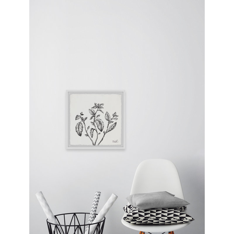 Mint Leaves - Single Picture Frame Print, 81cm H x 81cm W x 3.81cm D