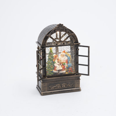 Jolly 8.75 in H Battery Operated Lighted Holiday Scene Spinning Water Globe