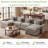 Adonia 154" Oversized U Shaped Sectional Sofa, Comfy Cloud Couch Deep Sectional Sofa with Ottomans for Living Room-1806789316