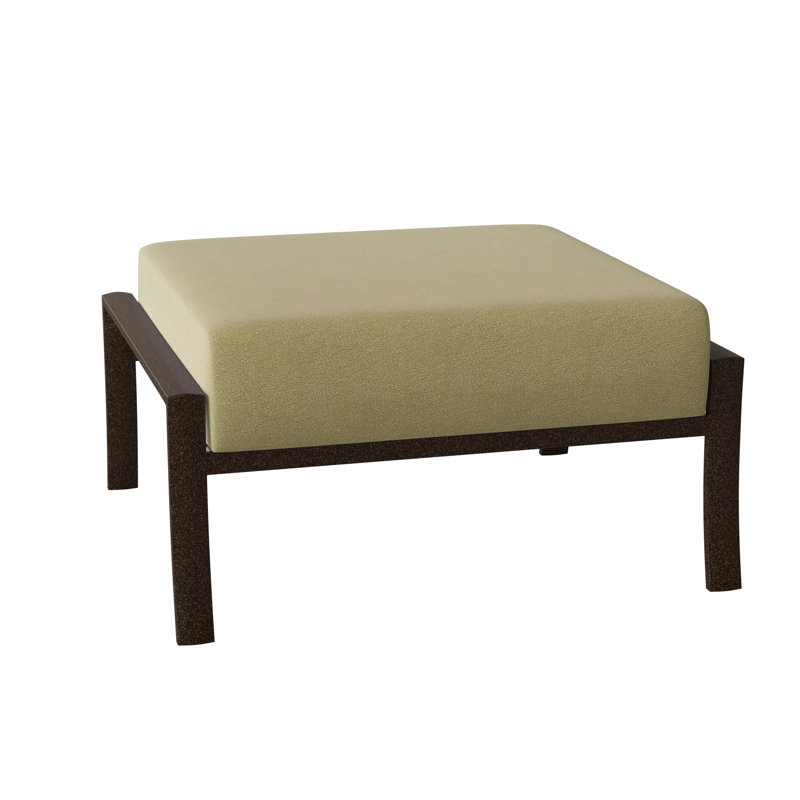 Fremont Outdoor Ottoman, Chestnut Brown, Canvas Bird's Eye Sunbrella® Canvas