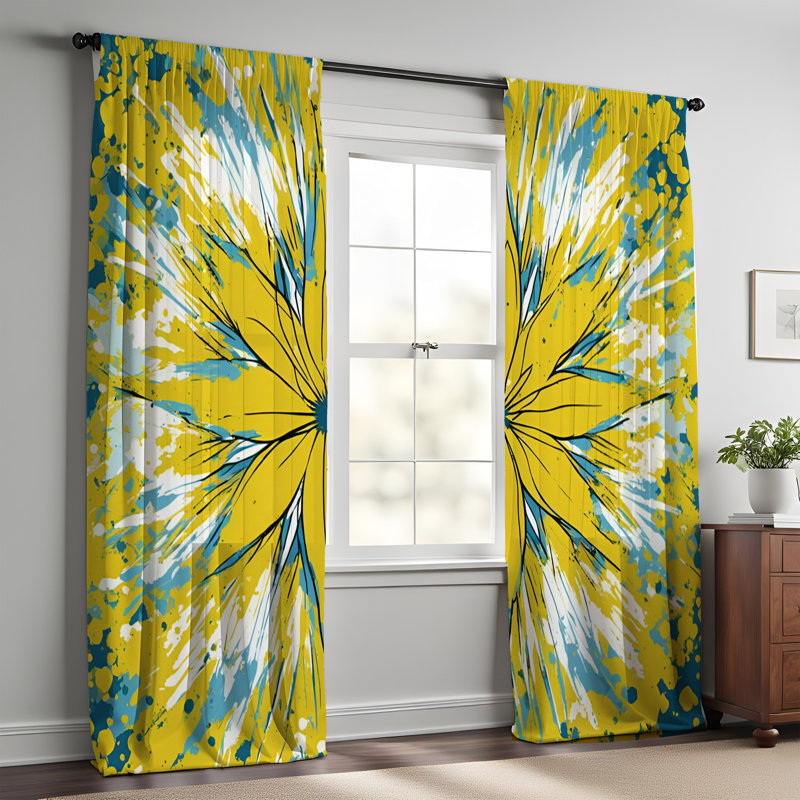 Paire de rideaux semi-transparents en polyester Sarojni, L 20 po x L 82 po