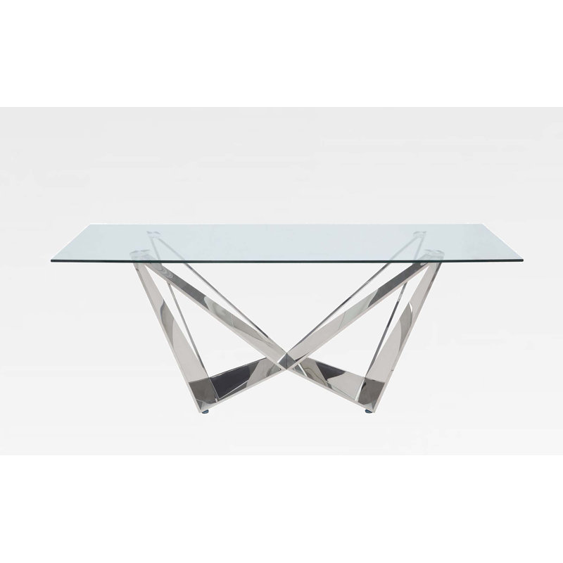 Willemijn Dining Table,dining table,dining room table, 30" H x 79" L x 39" W, Silver