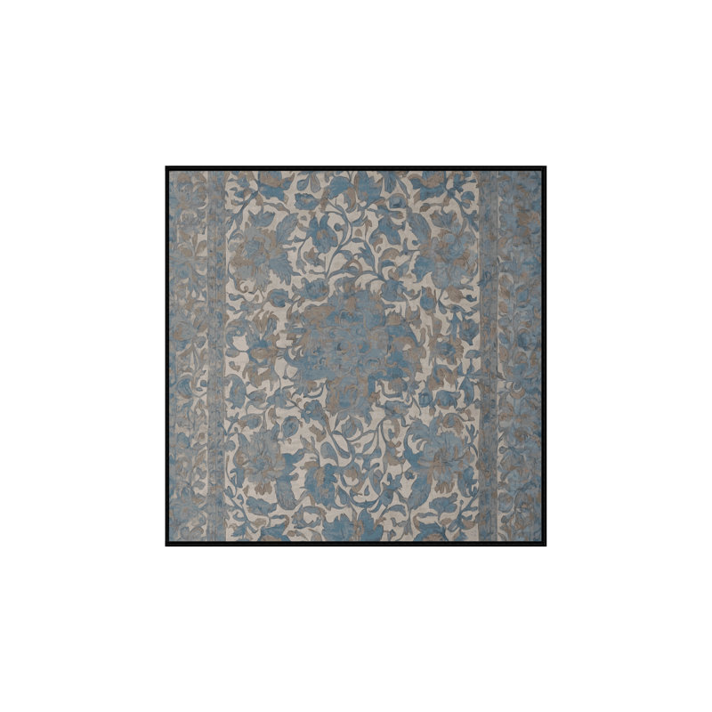 Machine Washable Gray Area Rug, Square 4'