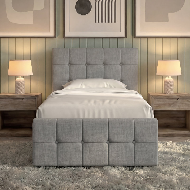 Connell Upholstered Ottoman Bed, Light Grey , Single (3')