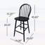 Charmants tabourets de bar de style campagnard avec dossier à broche, fabriqués à la main en bois d'hévéa, parfaits pour la cuisine et le bar à la maison