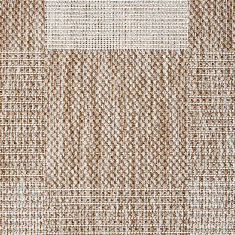NICOLE MILLER NEW YORK Patio Country Ombre Chevron Outdoor Area Rug, Beige/Cream, Rectangle 6'6" x 9'2"