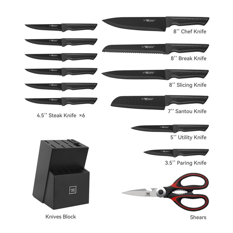 MooJ Metal Knife Block Set