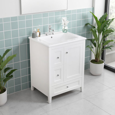 Meuble-lavabo de 24 po avec tablette réglable et séparateurs de tiroir amovibles?