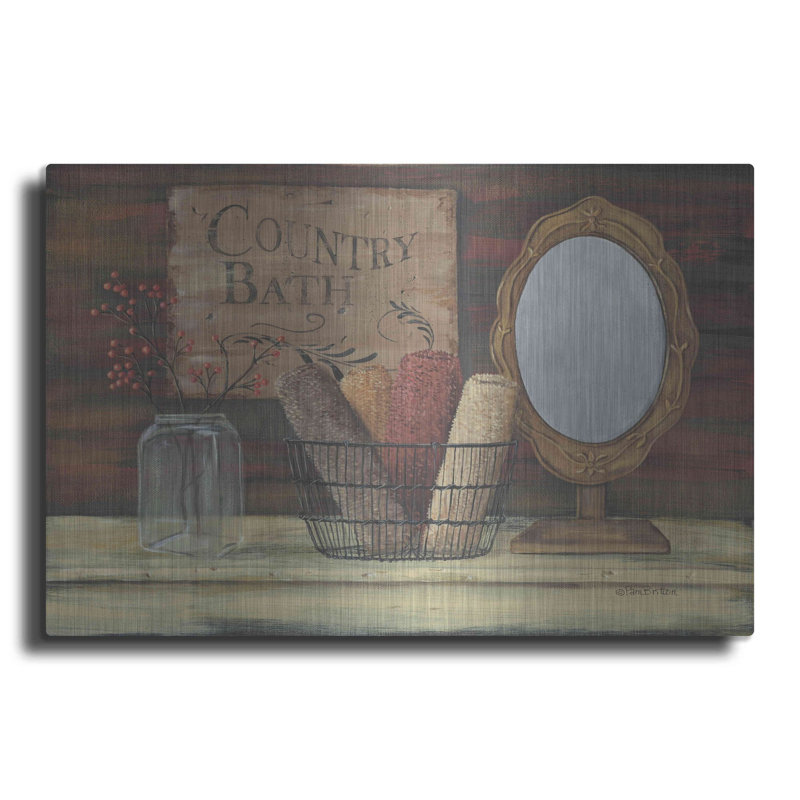 «Country Bath» par Pam Britton, August Grove®, art mural en métal, H 12 po x l 16 po
