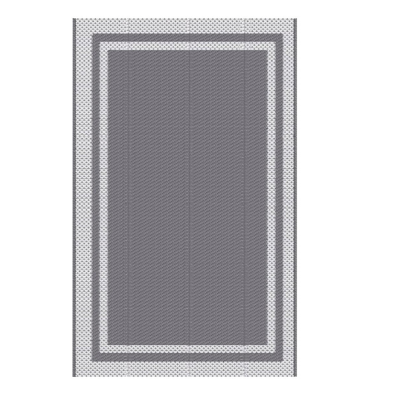 Tapis de camping durable et durable en gris avec tapis d'extérieur réversible imperméable, Rectangle 6 pi x 9 pi