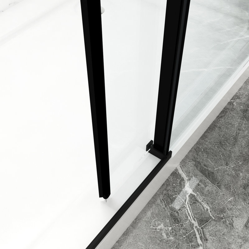 60"X70" Sliding Glass Shower Door, 8Mm Tempered Enclosure, Matte Black, Easy Clean, Rust, Bathroom Installation 56"-60" Adjustable Width 70"H Glass, Waterproof Door