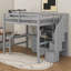 Lit mezzanine double avec bureau et tiroirs-663389748