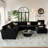 137.8" W U-Shaped Modular Sectional-600979498
