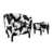 Black Cow Print Polyester selected