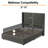 Queen Size Bed Frame With High Headboard, Upholstered Floor Platform Bed With Enclosed Wood Base, Metal Structure & Wood Slats Support, Modern Minimalist Design
