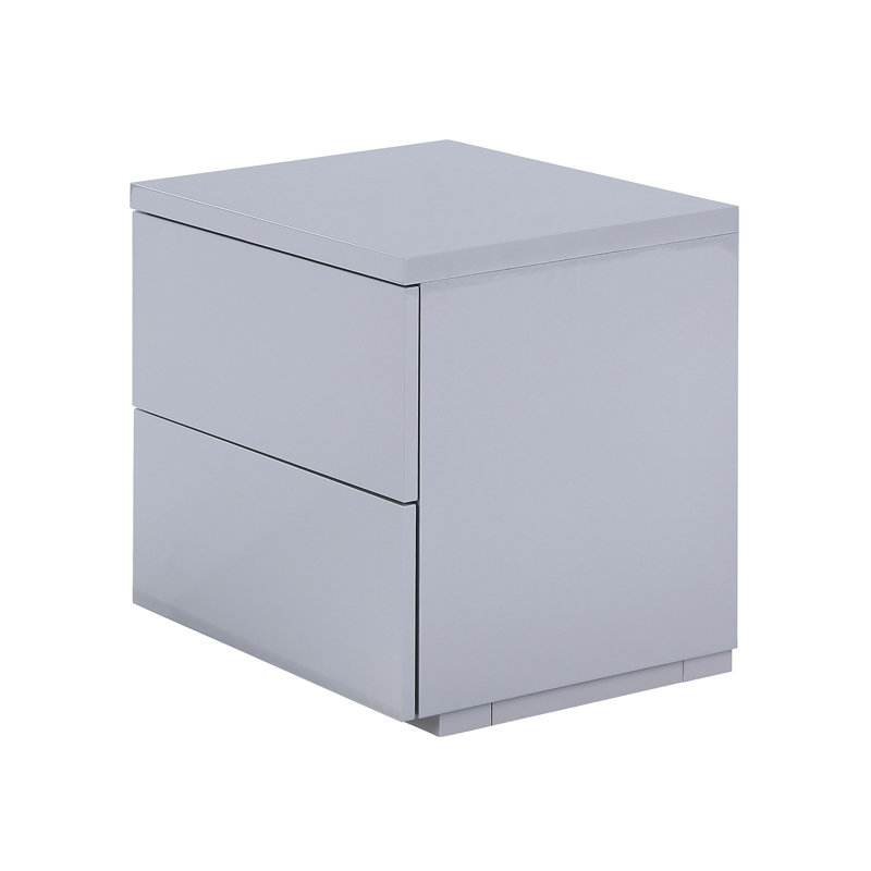 Delphinus 50cm W Manufactured Wood Bedside Table, Grey