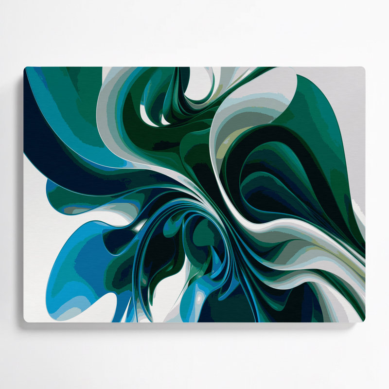 Art mural bleu Biomorphic Abstraction 97, H 12 po x l 18 po